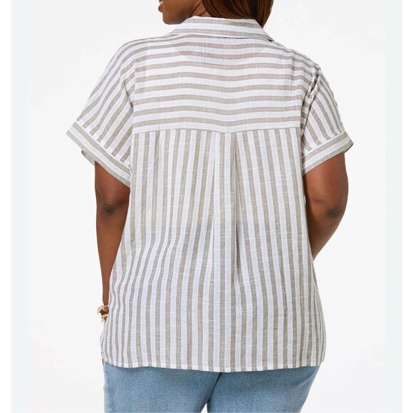 NWT Cato size 26/28 100% cotton relaxed fit button up. - Picture 3 of 6